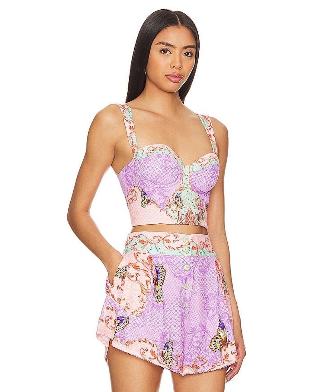 Agua Bendita Multicolor X Revolve Lupe Crop Top