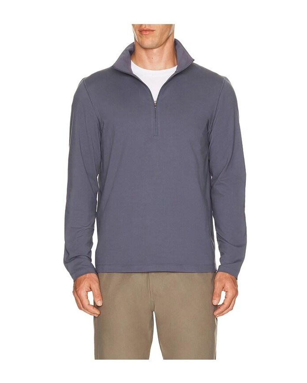 lululemon athletica Blue Soft Jersey Half Zip Sweater for men