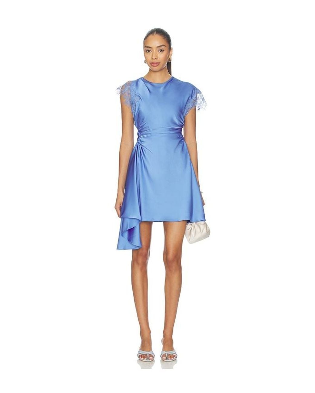 AMUR Blue Zina Ruched Mini Dress
