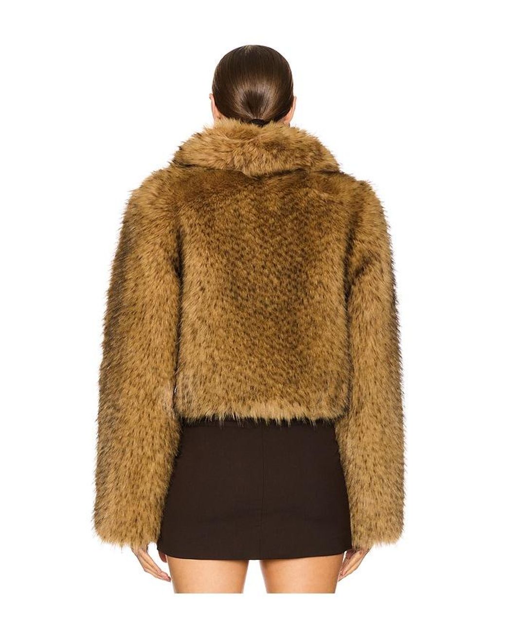 L'academie Brown Savoie Faux Fur Jacket