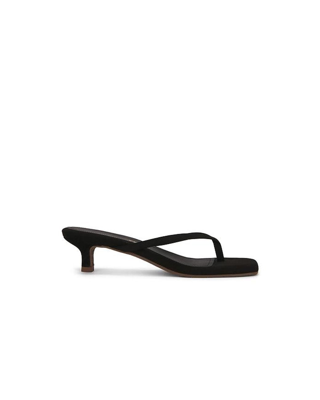 TKEES Black Julia Square Toe Suede Flip Flop