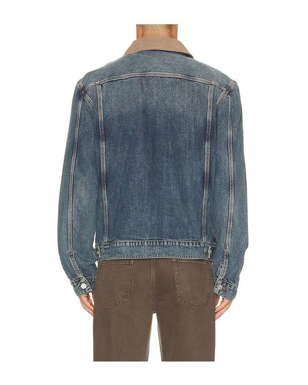 FRAME Blue Denim Zip Trucker for men