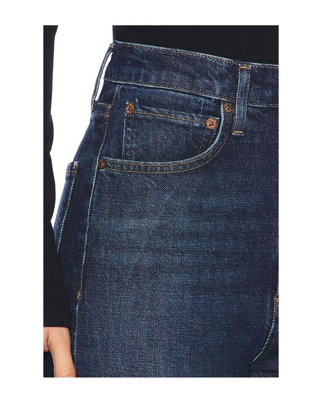 Agolde Blue High Rise Stovepipe Jeans