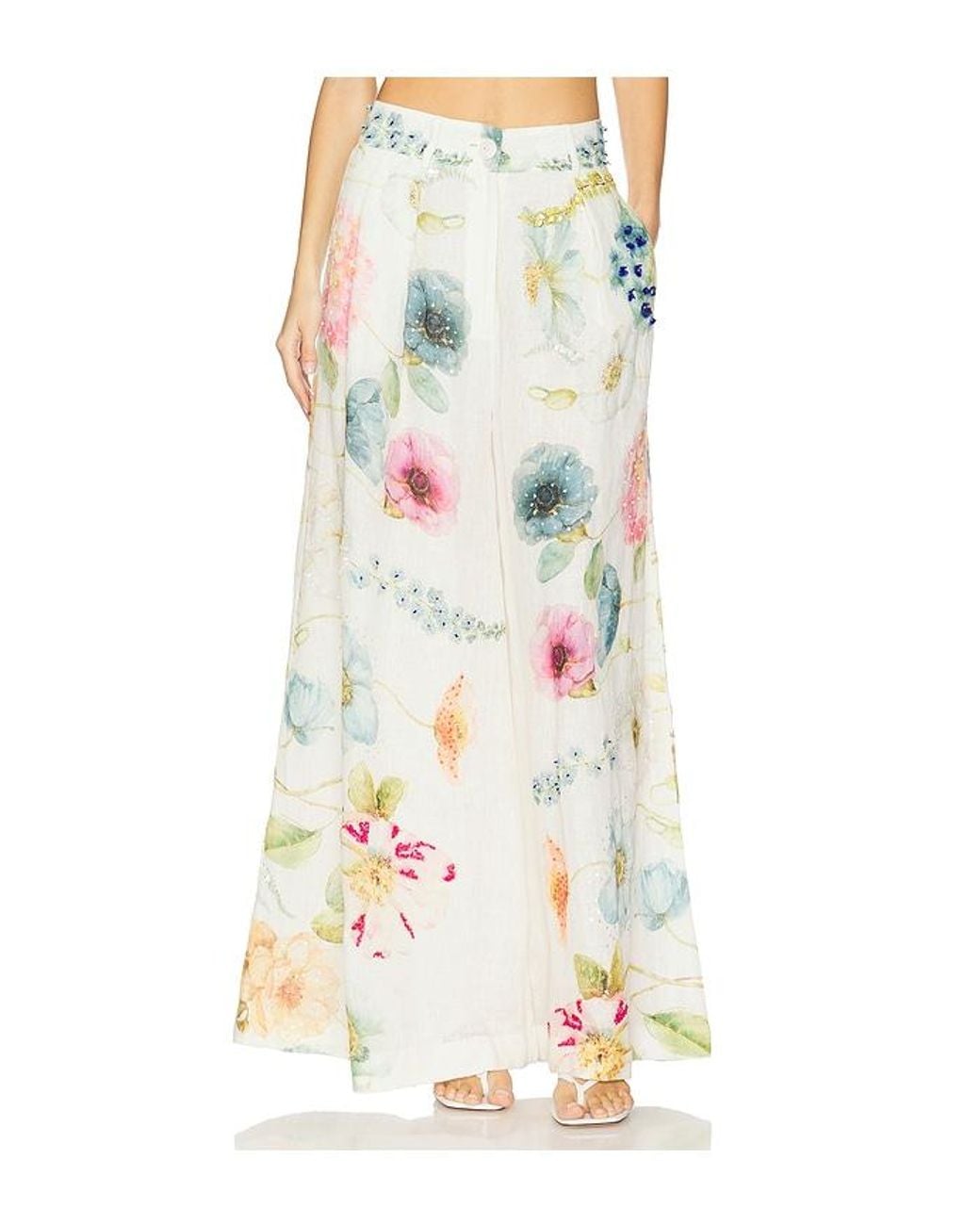 La Fuori White Blossom Belle Flared Pants