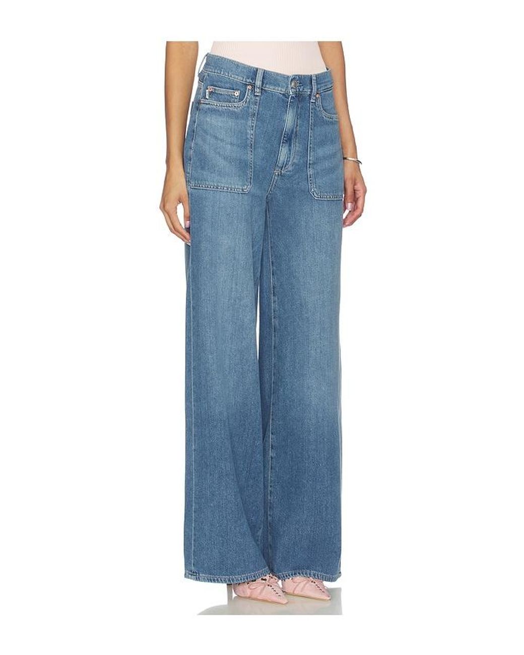DL1961 Blue Dl Aura Hepburn Wide Leg High Rise Jeans