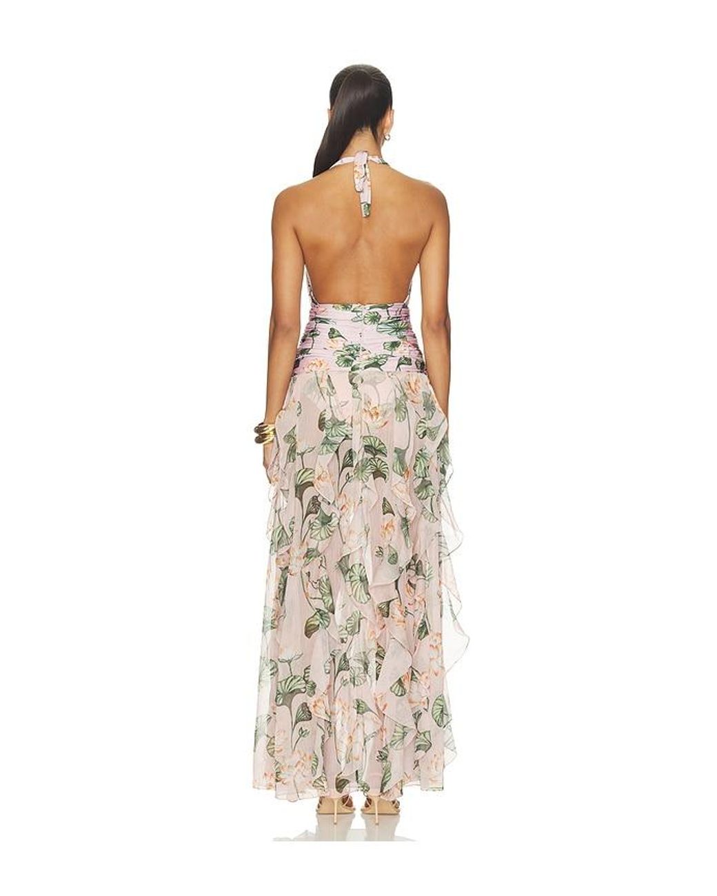 PATBO White Lotus Plunge Maxi Dress