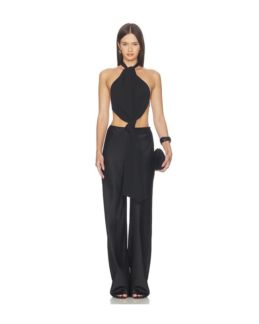 ALL THE WAYS Black Charlotte Halter Top