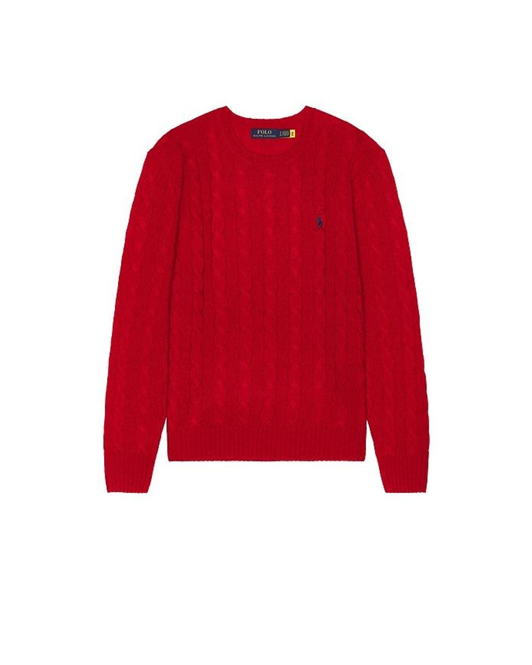 Polo Ralph Lauren Red Cable-Knit Wool-Cashmere Sweater for men