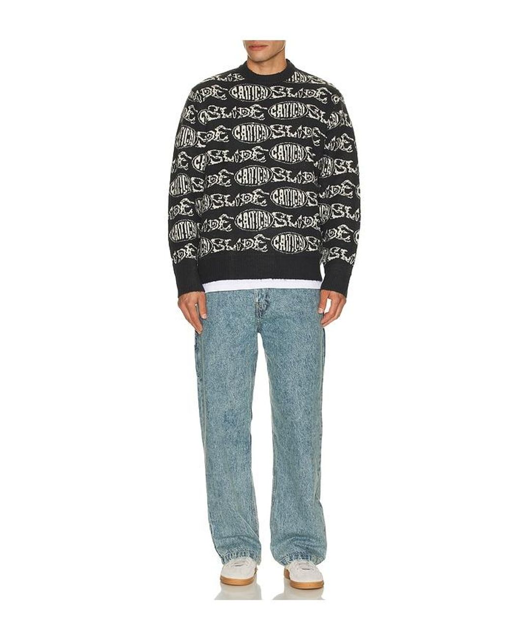 Critical Slide Black Madness Crew Knit Sweater for men