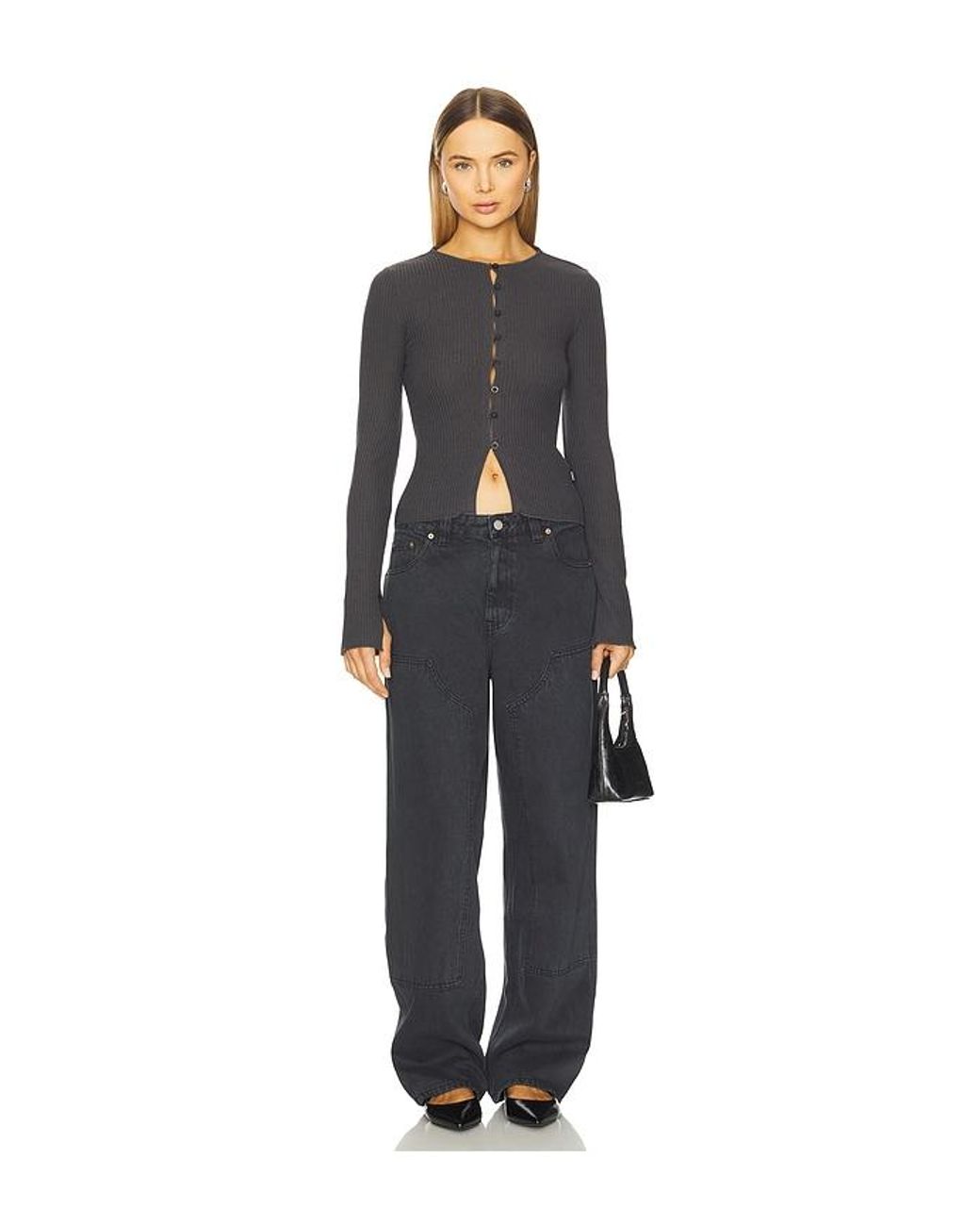 Dr. Denim Black Jena Double Knee Wide Leg