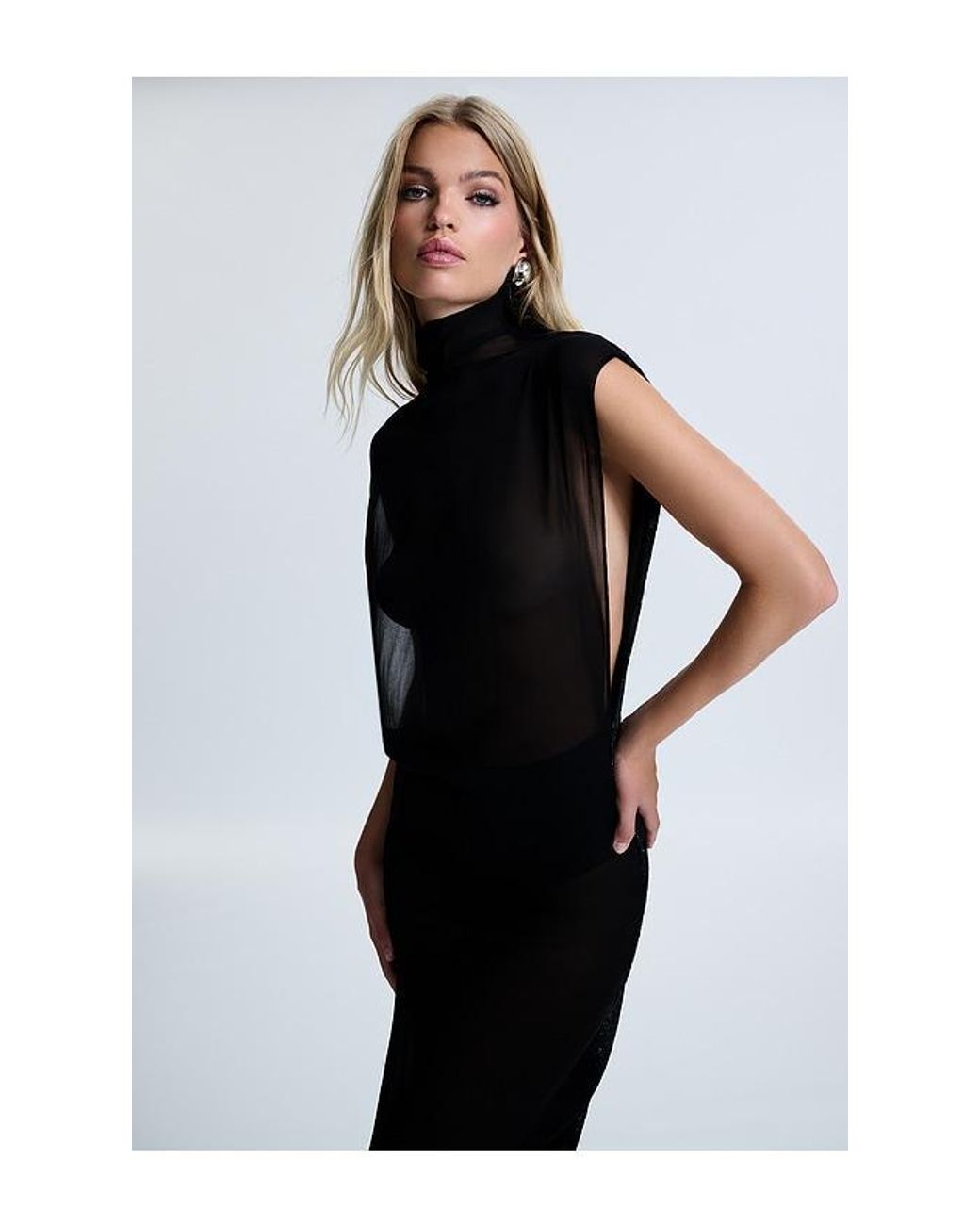 REVOLVE LOS ANGELES Black Zea Velvet & Gerogette Gown