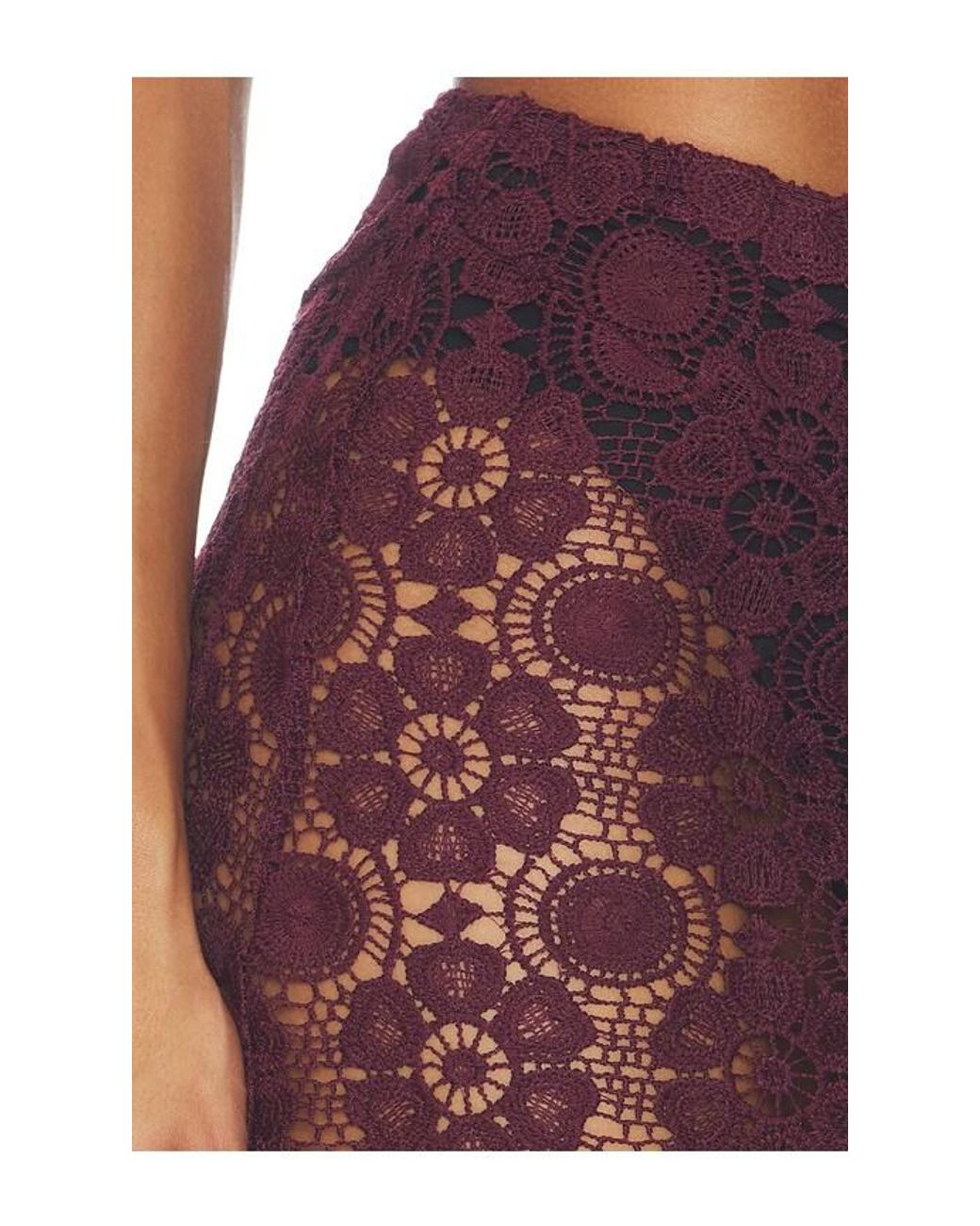Lioness Purple Trophy Lace Midi Skirt