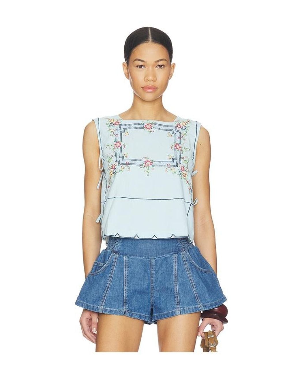 Free People Blue Garden Wall Top