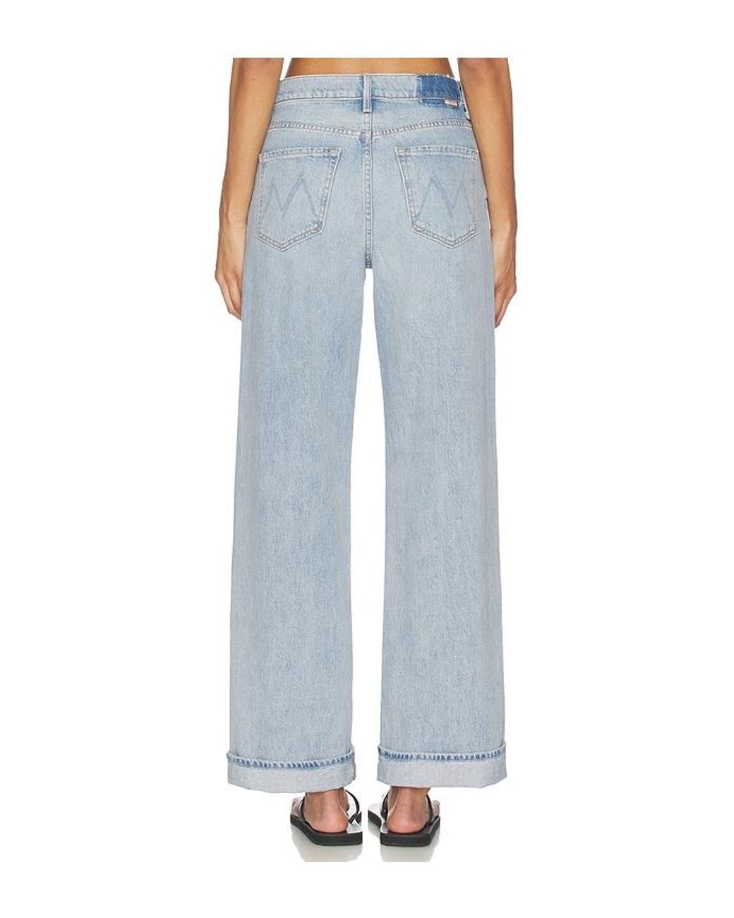 Mother Blue The Dodger Button Hover Cuff Jeans