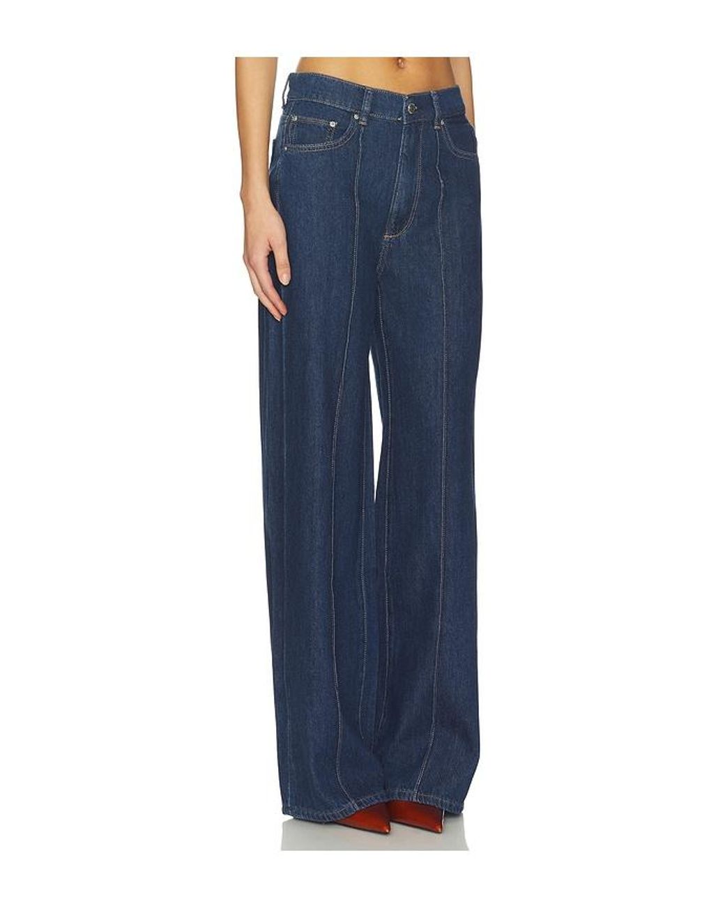 DL1961 Blue Hepburn Aura High Rise Wide Leg Jeans