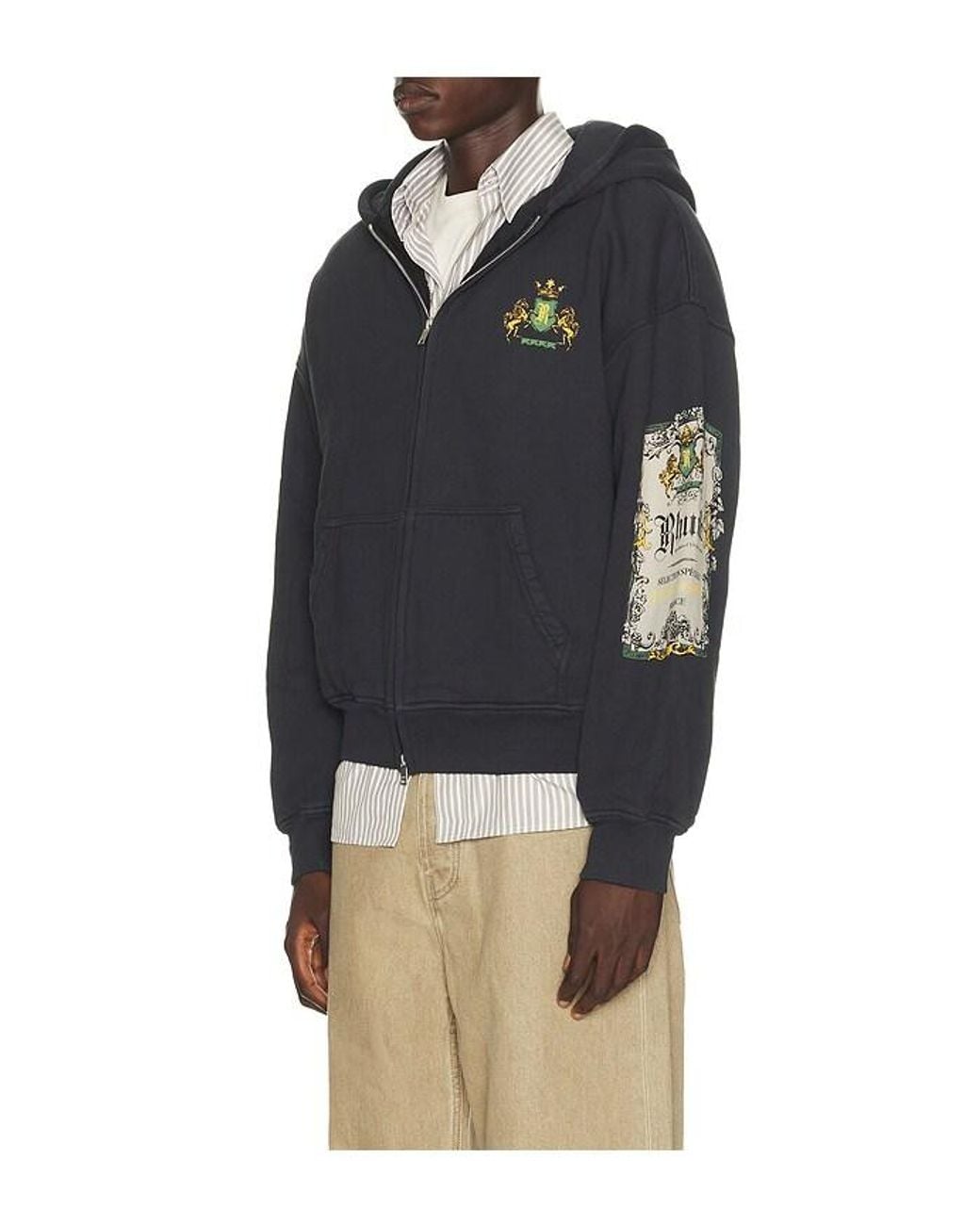 Rhude Blue Bordeaux Reserve Zip-Up Hoodie for men