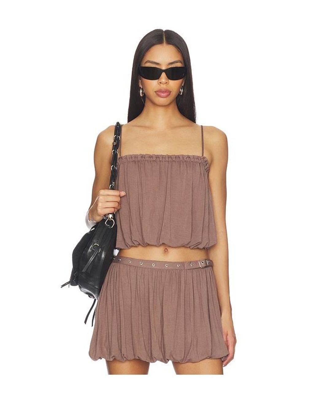 superdown Gray Dakoa Bubble Top