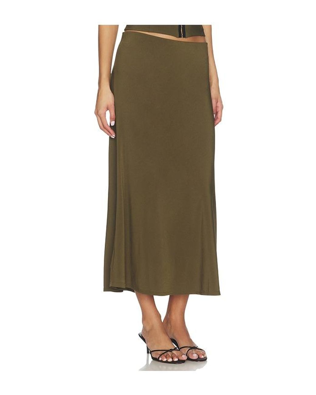 Bella Venice Green X Revolve Jessie Slip Skirt