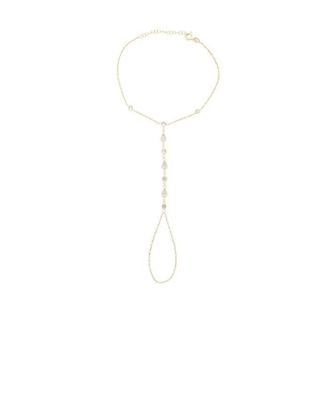 By Adina Eden White Cz Multi-Shape Stone Hand Chain Bracelet