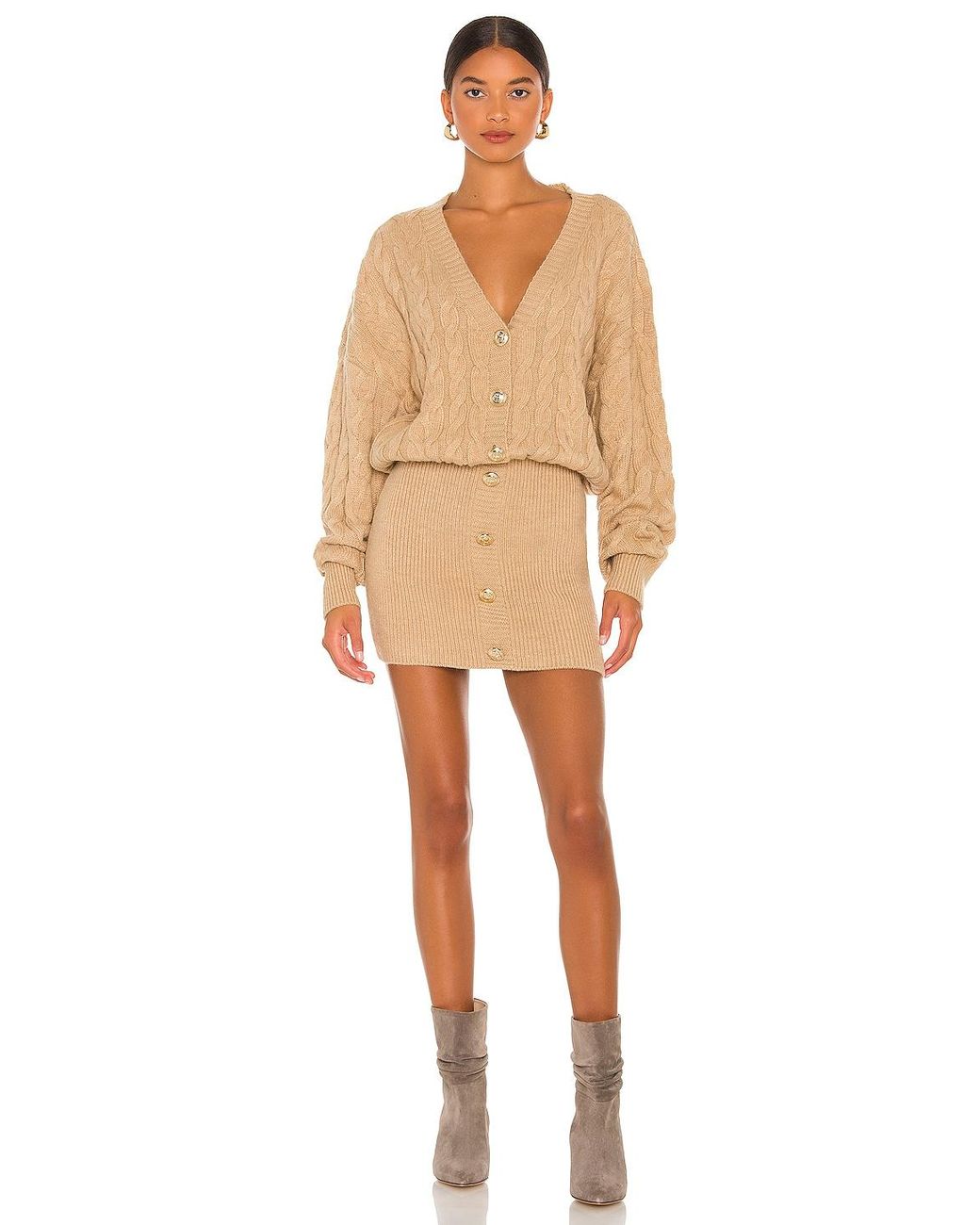retroféte Synthetic Tala Dress in Beige (Natural) | Lyst