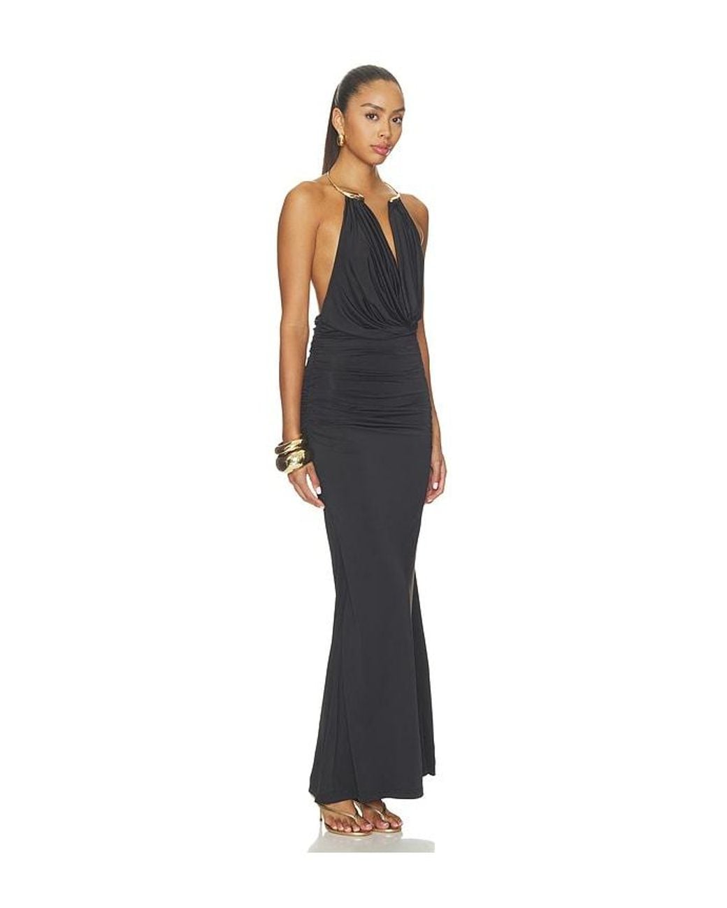 superdown Black Delanee Halter Maxi Dress