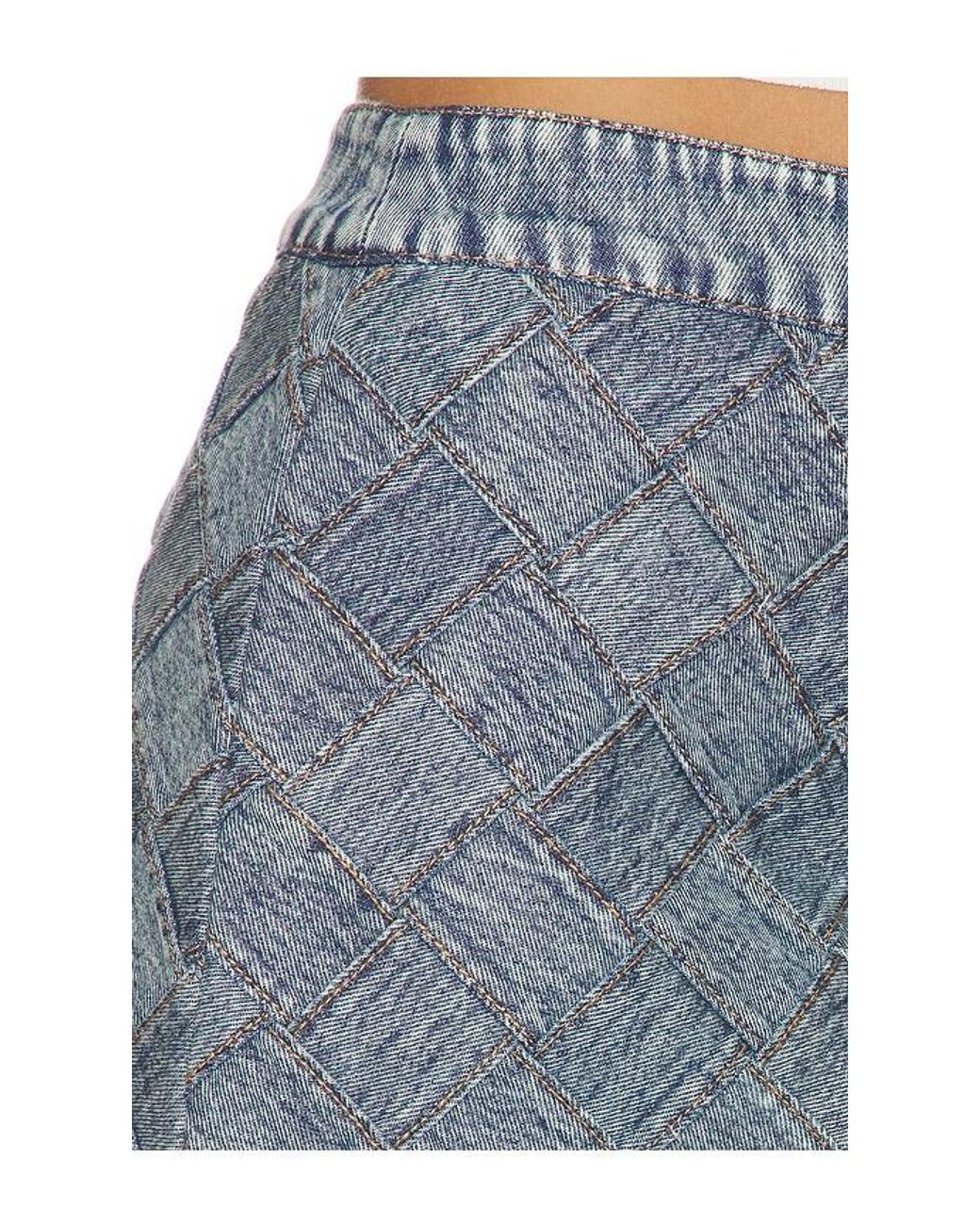 Alice + Olivia Blue Rubi Woven Denim Micro Skirt