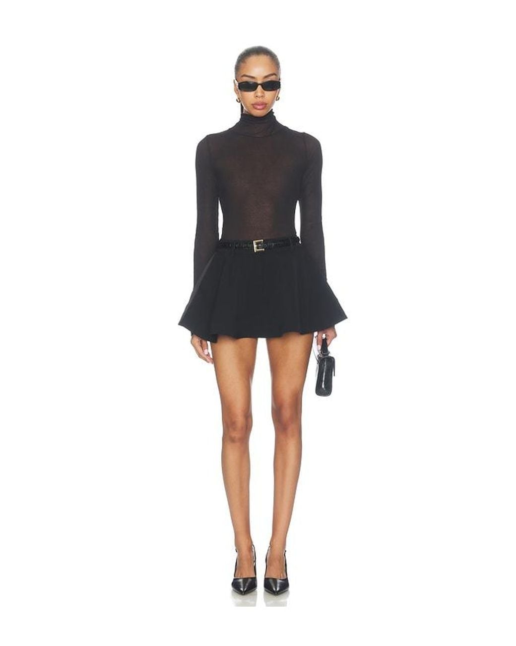 Fleur du Mal Black Flared Skort