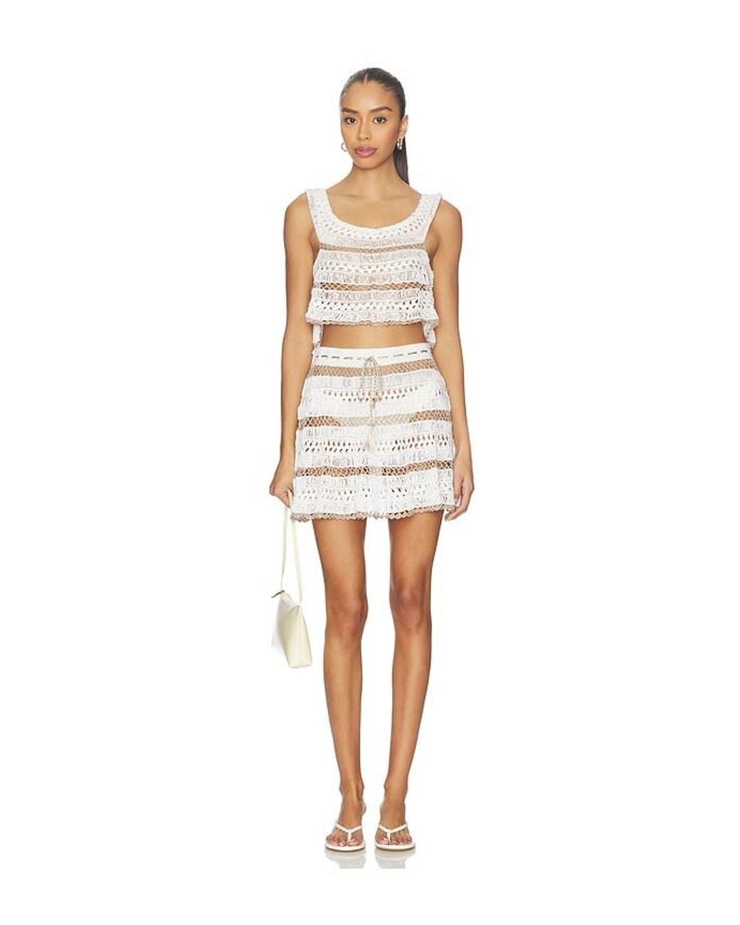 MY BEACHY SIDE White Cleo Hand-Crocheted Top