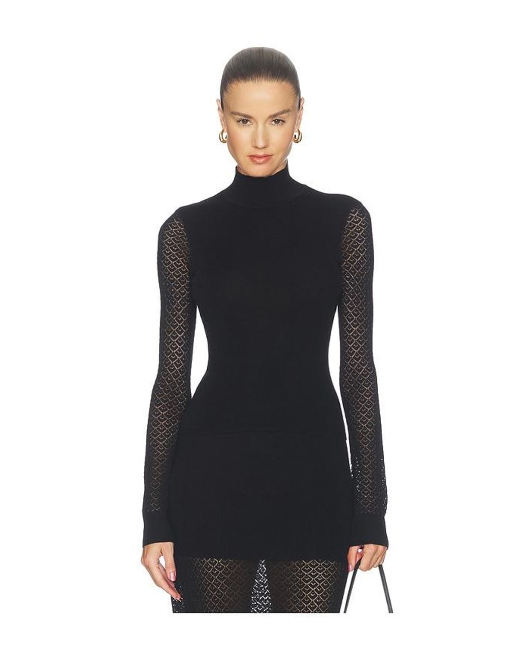 Lovers + Friends Black Belen Mock Neck Sweater