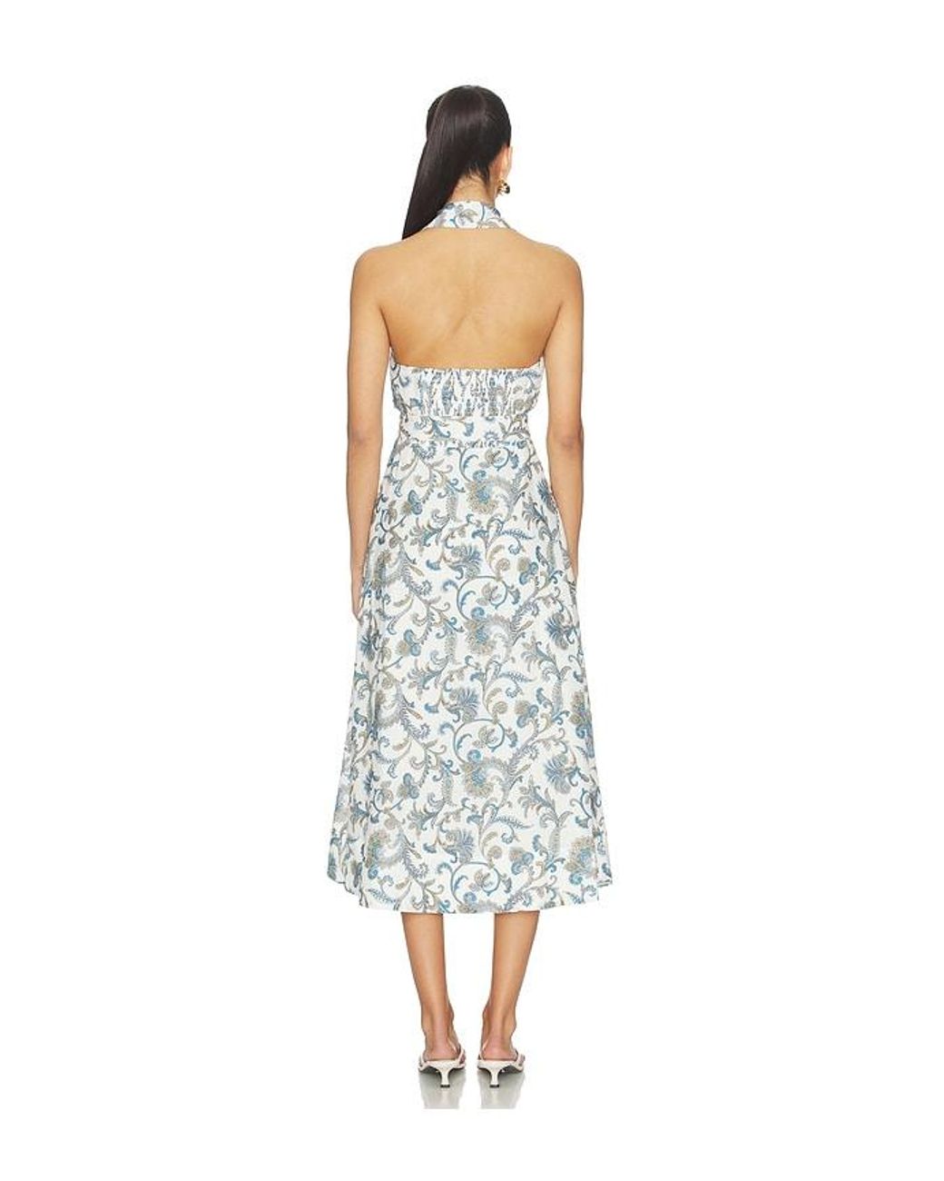 Veronica Beard White Mackey Dress With Smocking