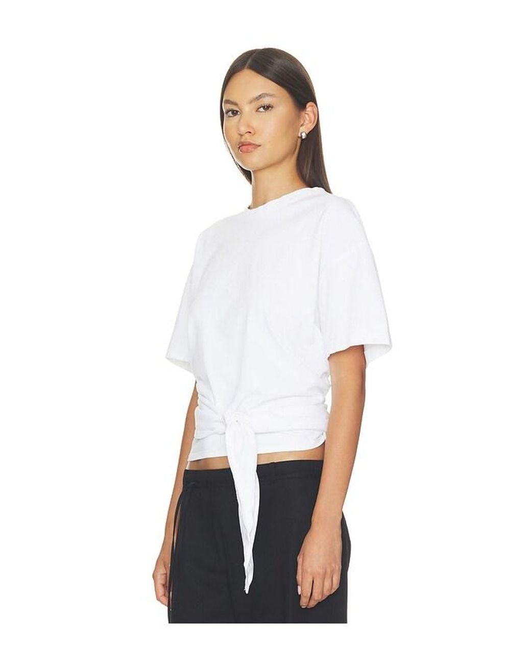 St. Agni White Cotton Jersey Split Back Tee