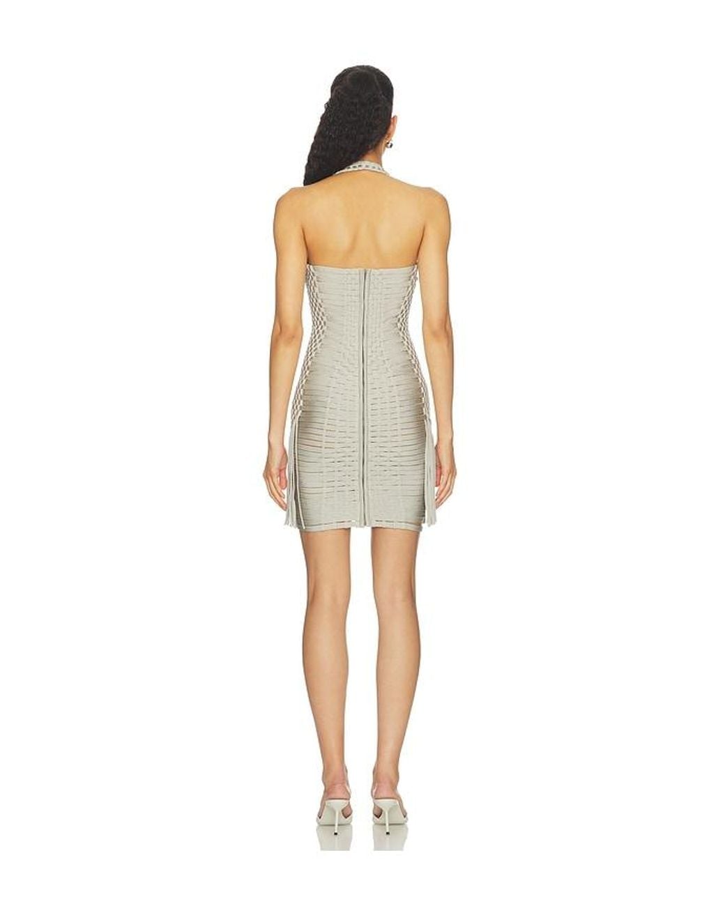 Isa Boulder Natural Woven Fringe Mini Dress
