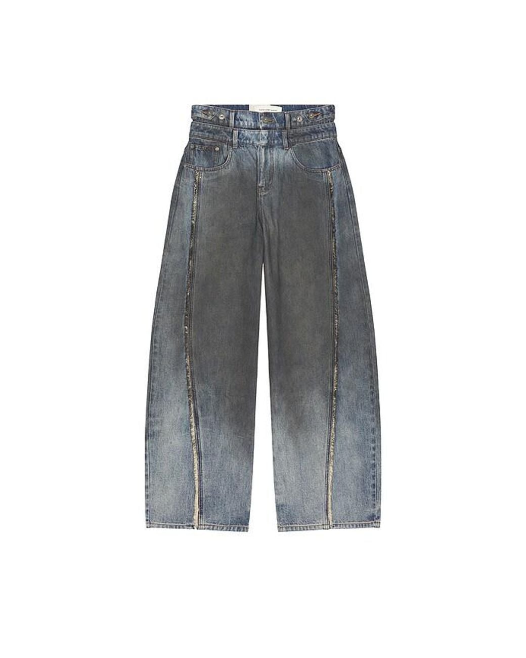 Feng Chen Wang Blue Double Waist Gradient Denim Trousers for men