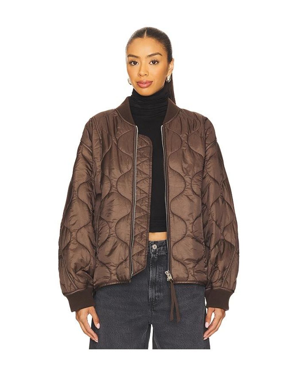 Agolde Brown Isla Quilted Jacket
