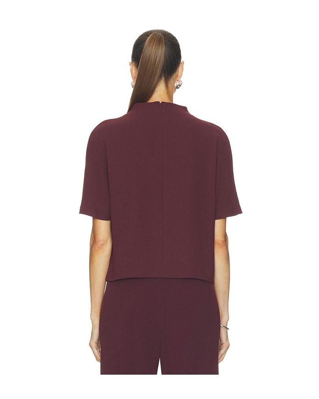 Vince Purple Draped Funnel Neck Top