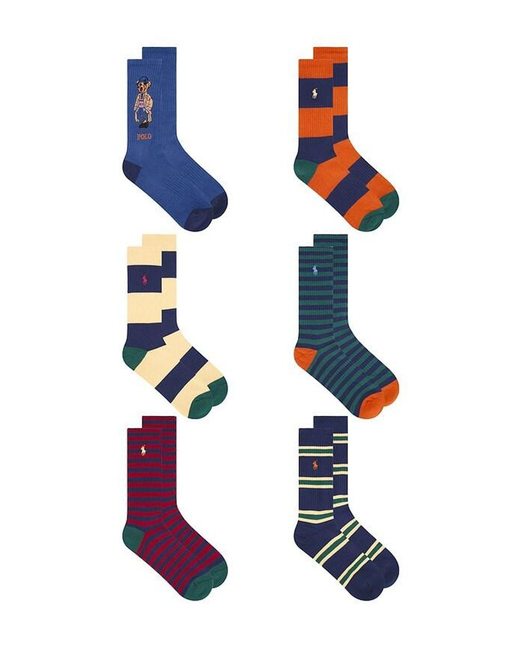 Polo Ralph Lauren Blue Litchfield Bear Socks 6-Pack for men