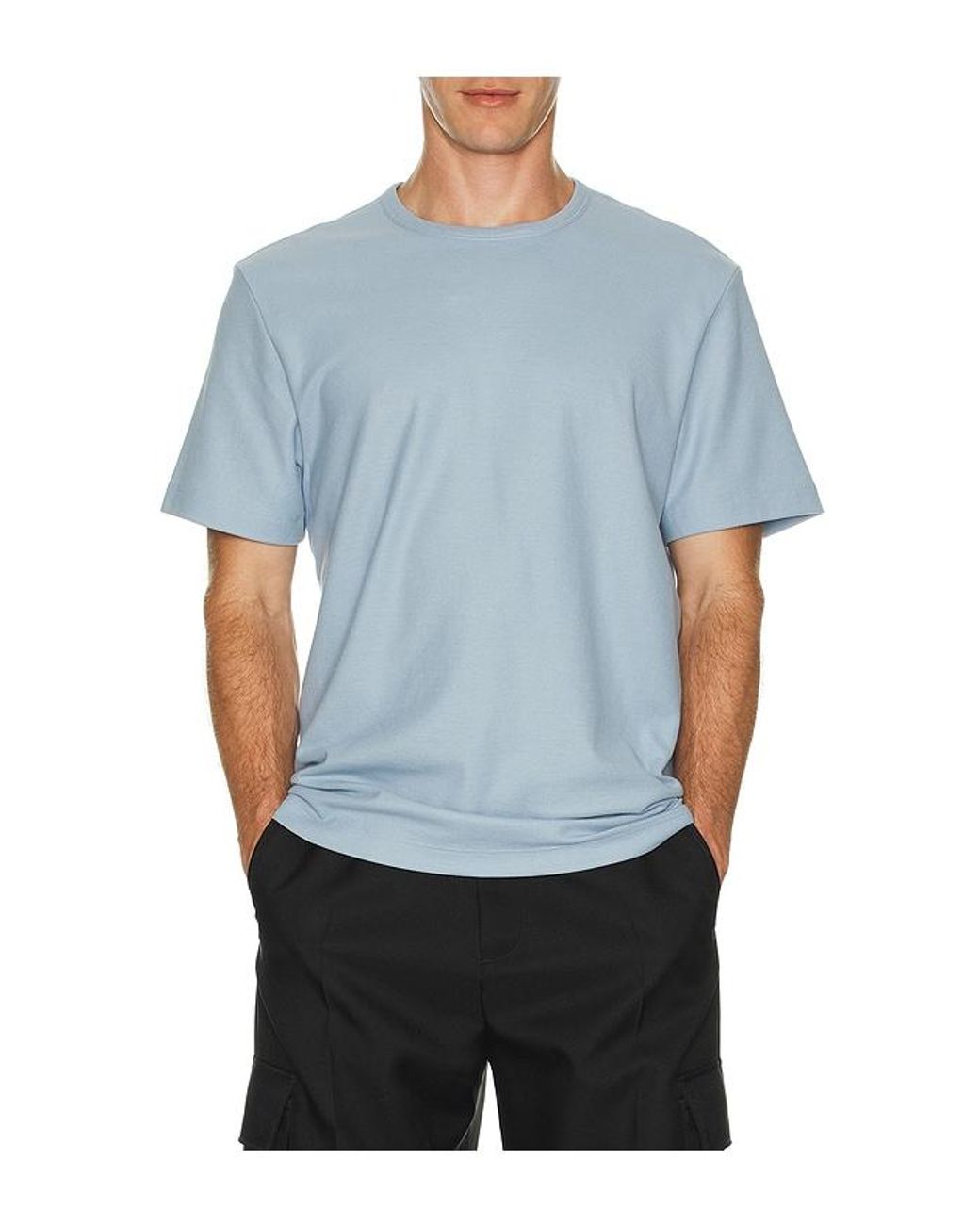 Vince Blue Pima Cotton Tee for men