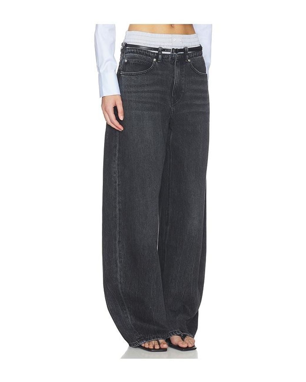Alexander Wang Black Prestyle Blow Up Jeans With Leather Belt And Boxer