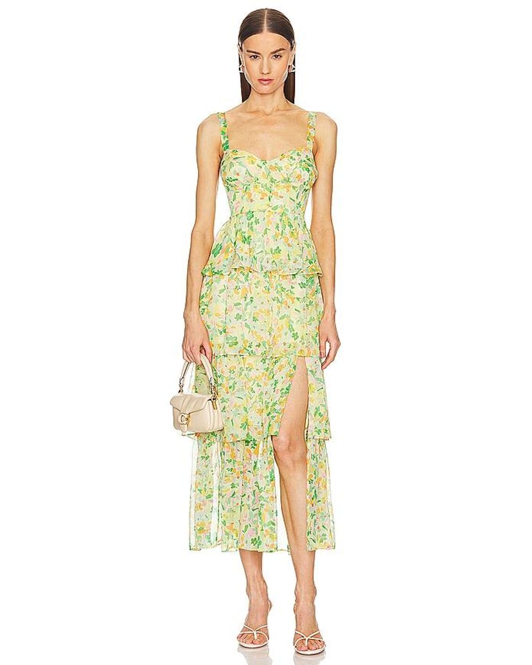 Astr Yellow Midsummer Dress