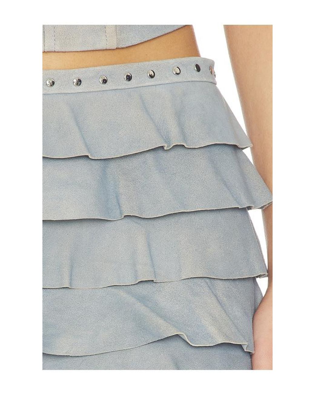 Lamarque Blue X Revolve Kiki Suede Ruffles Short