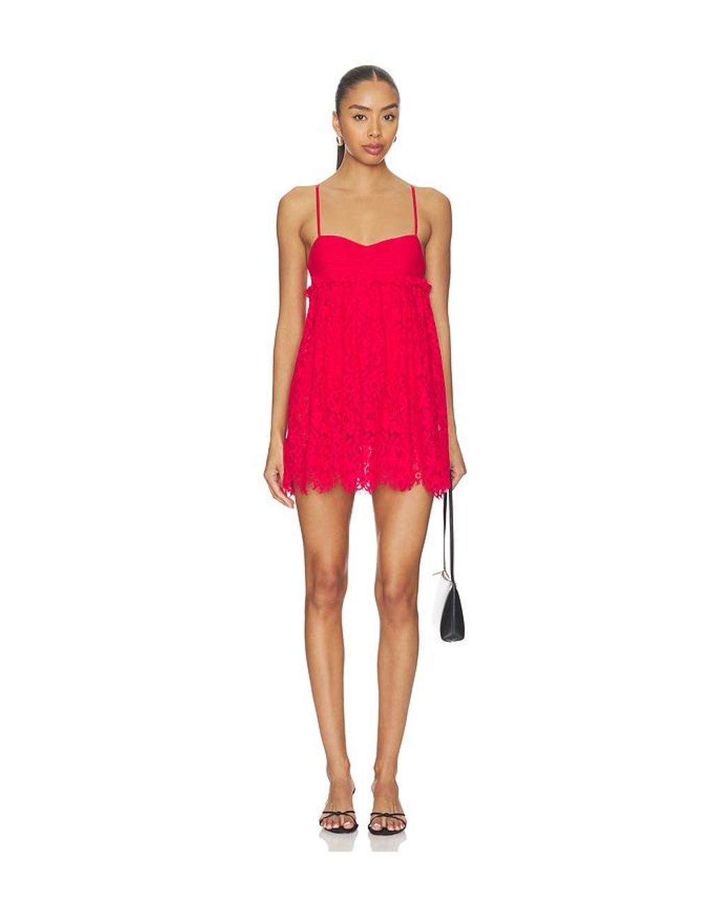 AFRM Red Aria Lace Dress
