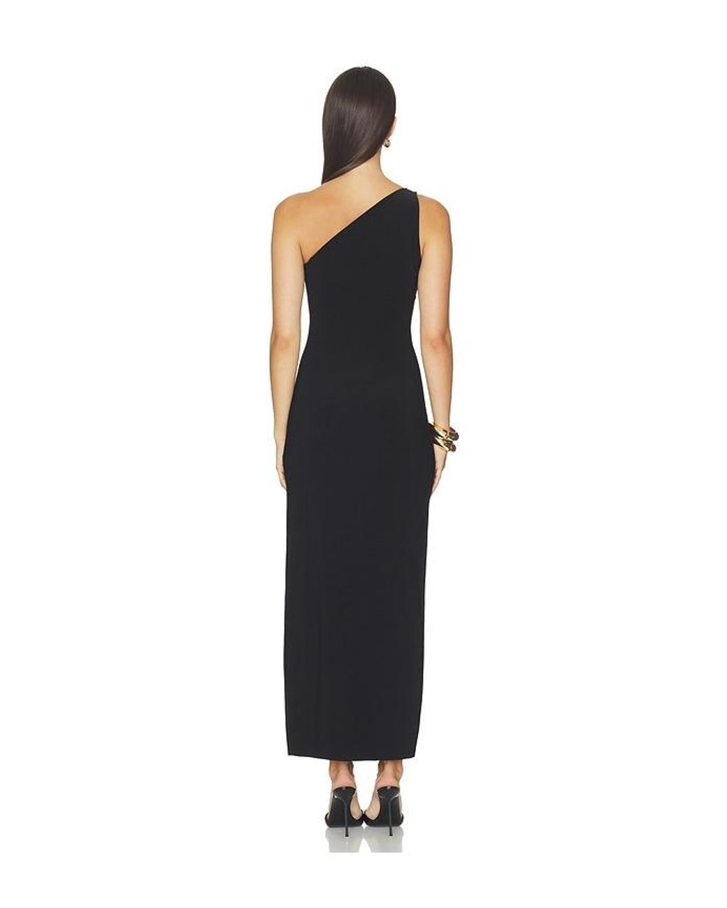 Norma Kamali Black X Lifestyle One Shoulder Long Dress