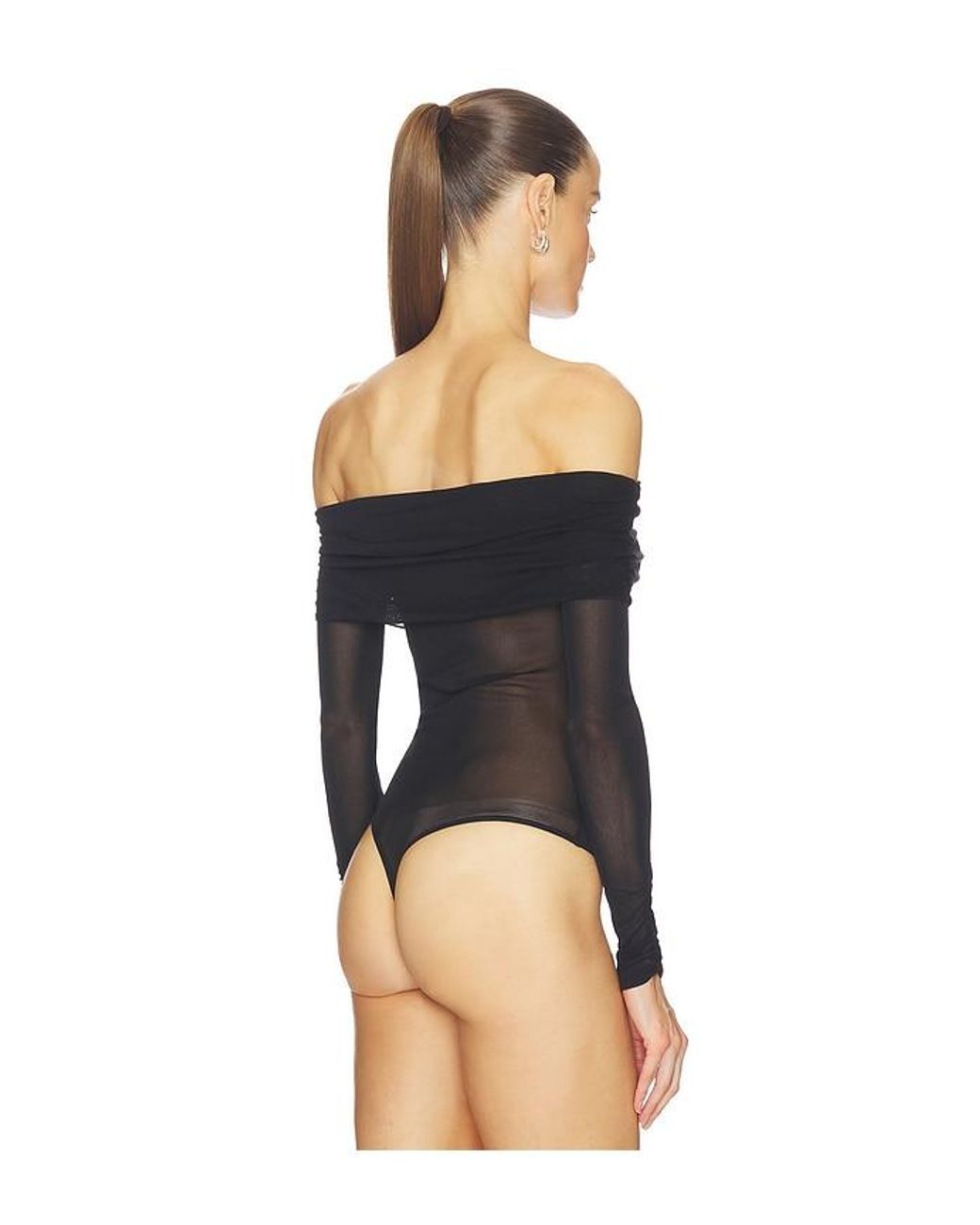 Free People Black Forget Me Not Bodysuit