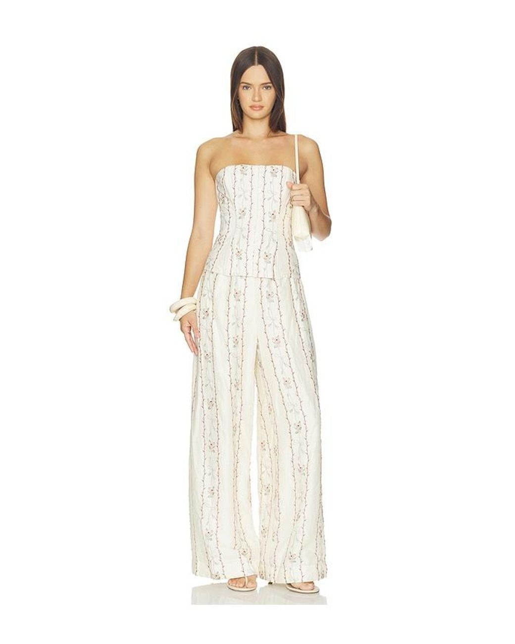 Agua Bendita White Abelia Navegante Cropped Top