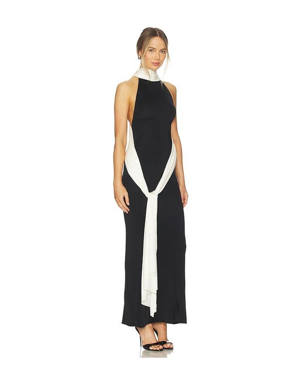 Ilkyaz Ozel Black Leia Train Dress