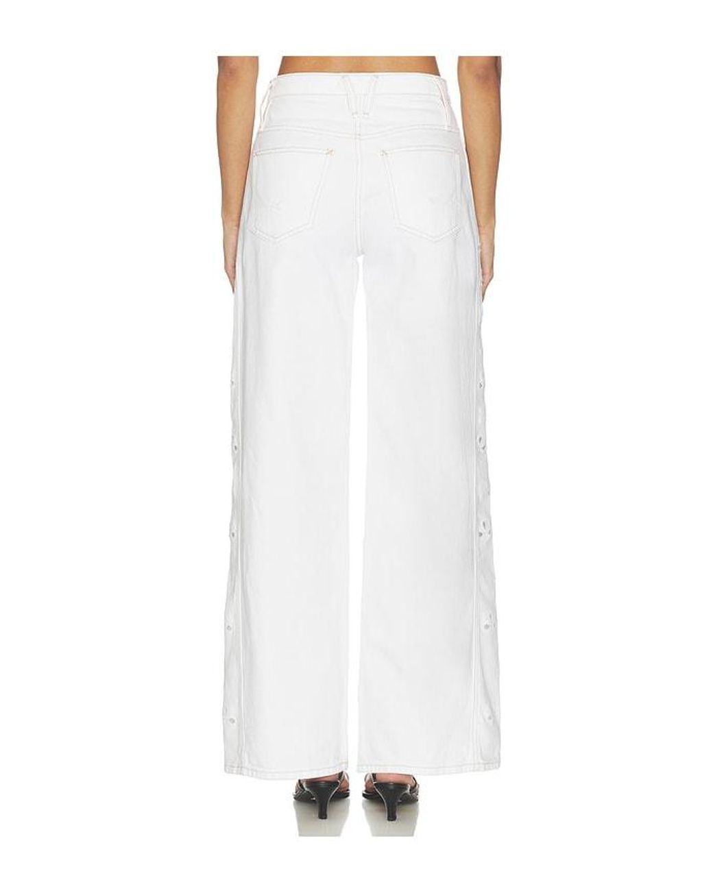 Hudson White James High Rise Wide Leg Pants