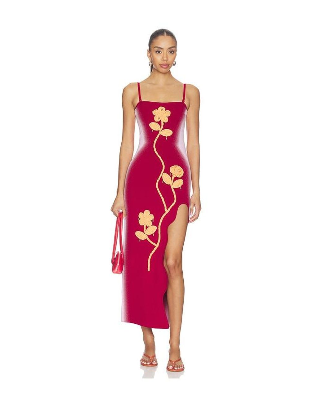 Ph5 Red Sherry Crochet Maxi Tank Dress