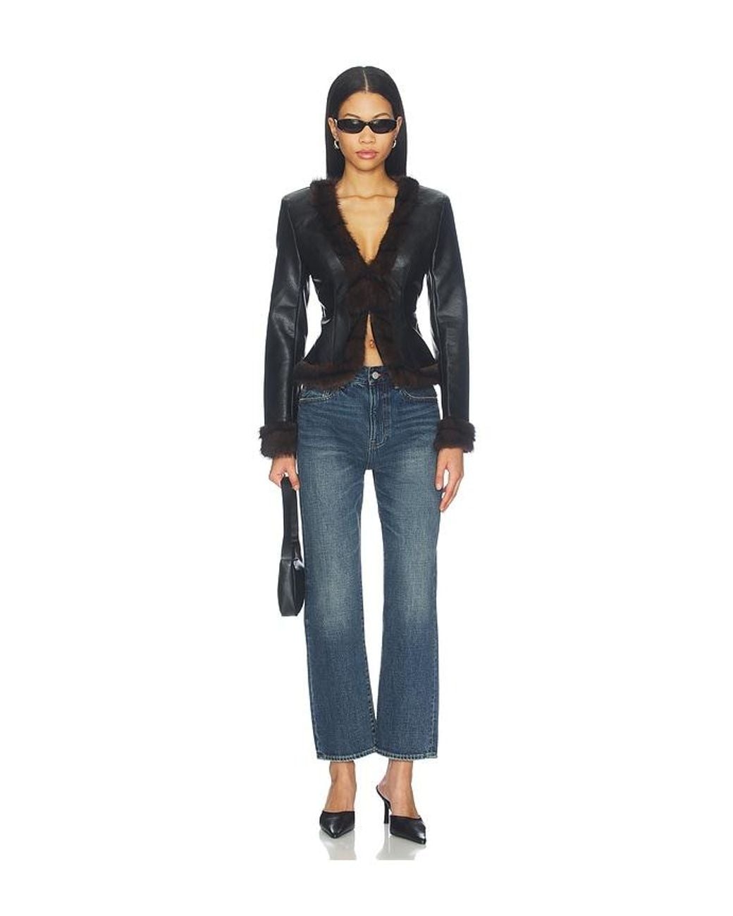 MORE TO COME Black Clarissa Faux Fur Jacket