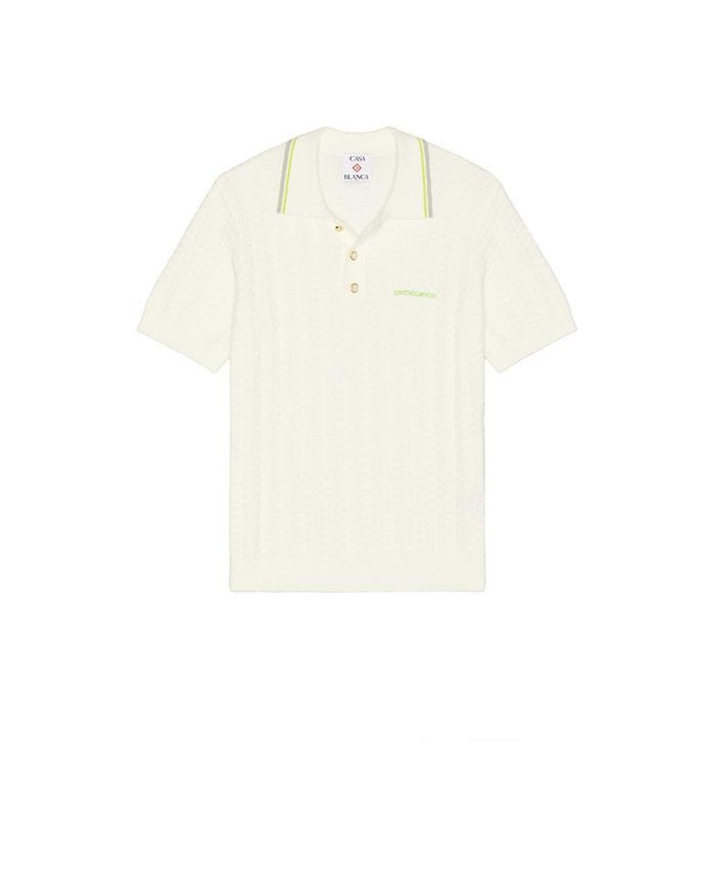 Casablanca White Tennis Boucle Polo Shirt for men