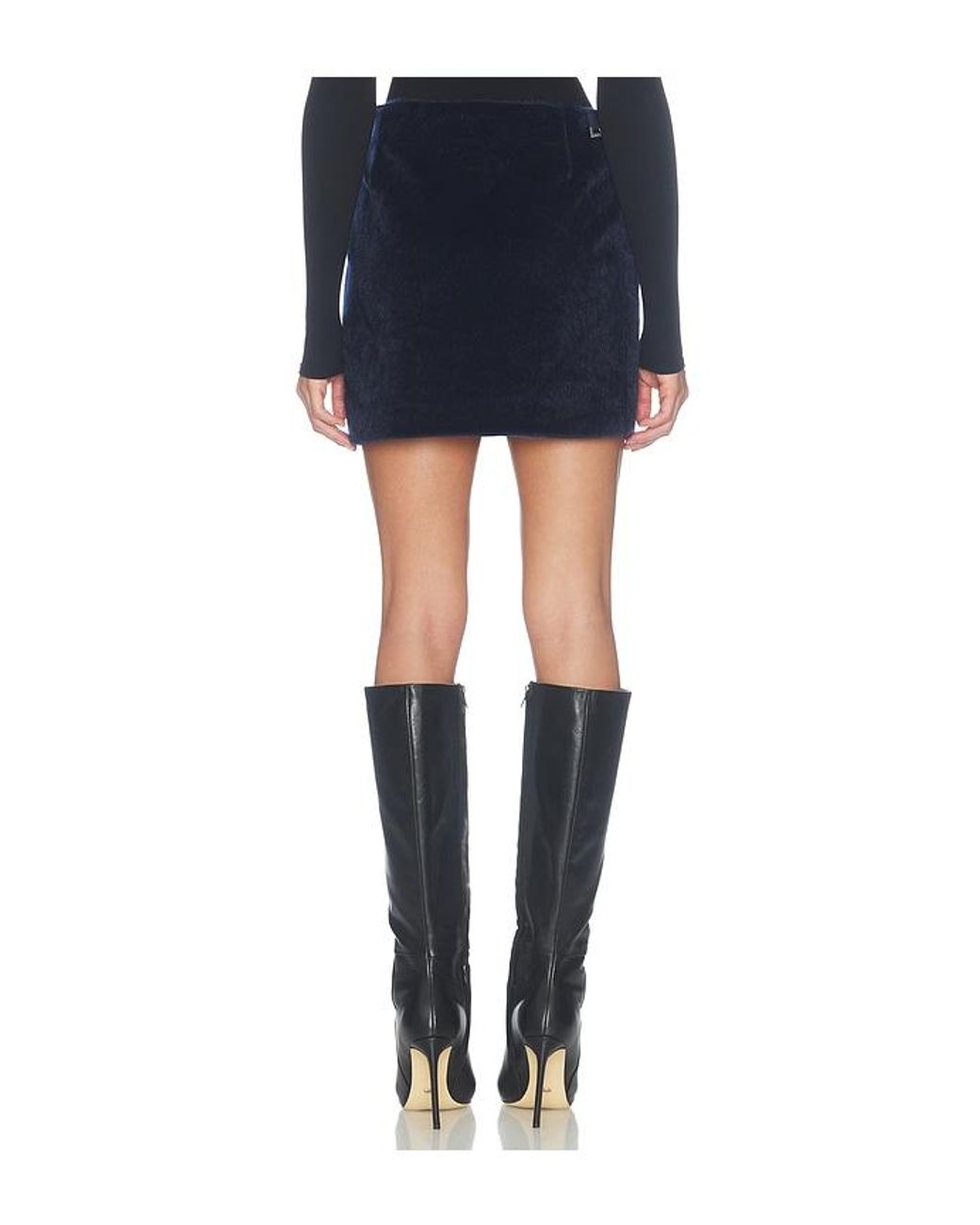 Apparis Blue Pia Faux Pony Mini Skirt